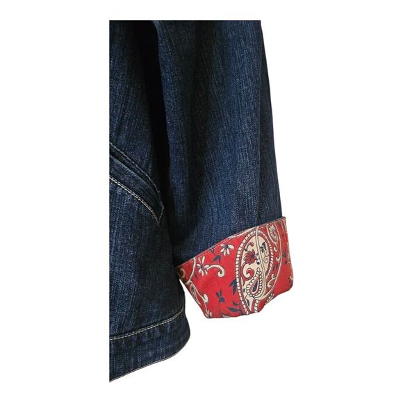 Sag Harbor Sport Woman 16W Denim Blue Jean Jacket Pockets Stitch Detail - Picture 5 of 9